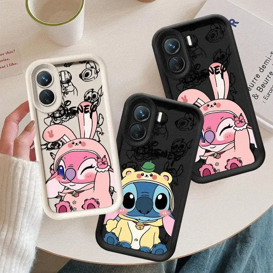 Disney Stitch Angel Phone Case for Redmi 12 4G 12C 13C 4G 5G Poco X3 NFC X3 Pro C50 C51 C61 A1 A2  Plus A3 A3x Matte image 6