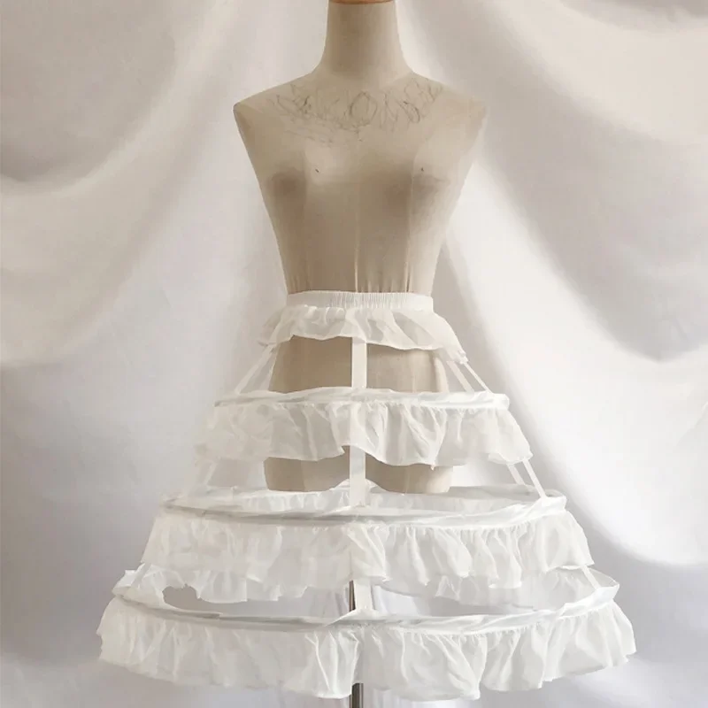 

Women Cosplay Lolita Dress Petticoat Fishbone Petticoat Underskirt Crinoline Pannier For Ball Gown