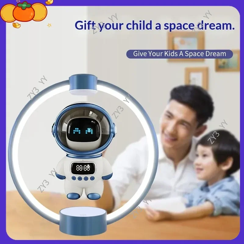 Haut-parleur Bluetooth à lévitation magnétique de bureau créatif, haut-parleur d'ordinateur Robot AI avec effet de lévitation, cadeau pour les amateurs de technologie
