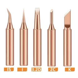 Set di punte in ferro di rame da 5 pezzi IS + I + 2C + 3.2D + K punta per saldatore punta per saldatura strumenti per la testa all'interno della punta del saldatore elettrico nudo caldo