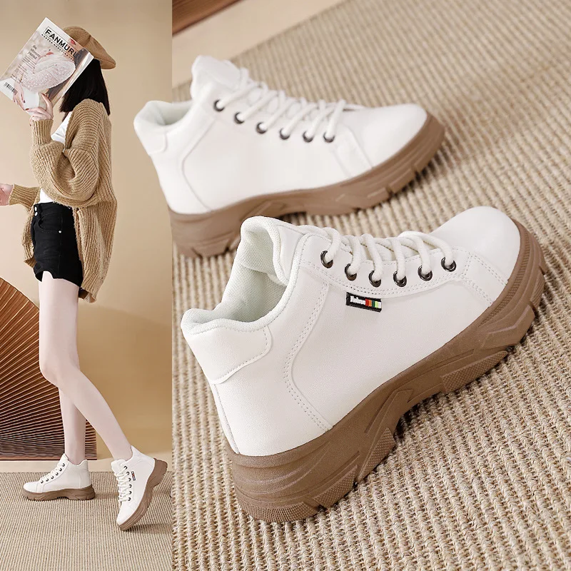 

Women Vulcanized Shoes High Top Student Korean Version New Versatile and Fashionable Sports Board Shoes Women Ins Trend
