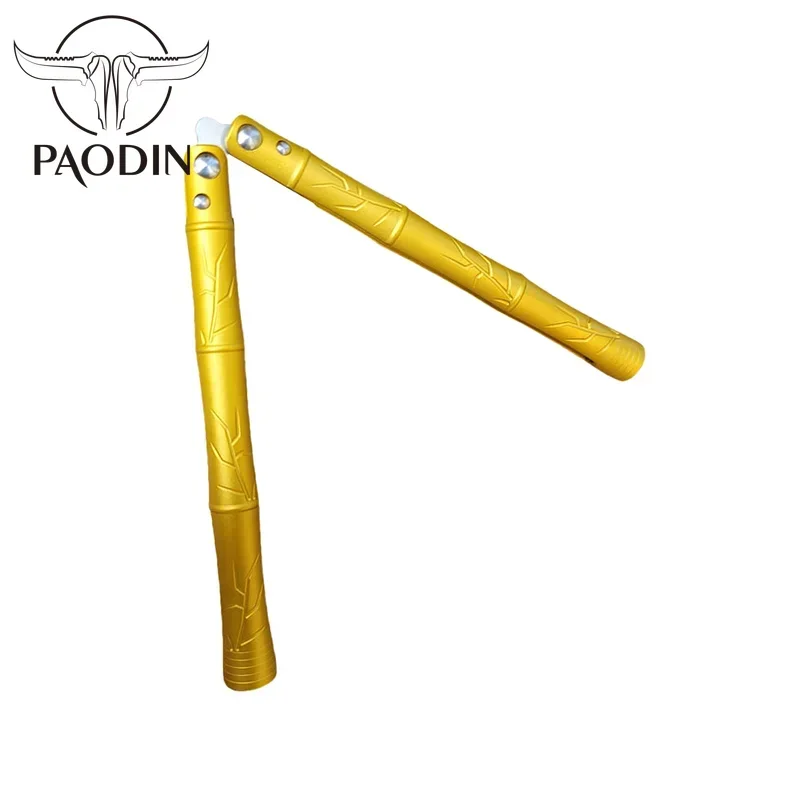 

Paodin Theone Integrated Aluminum Handle Bamboo Butterfly D2 Blade Trainer Knife