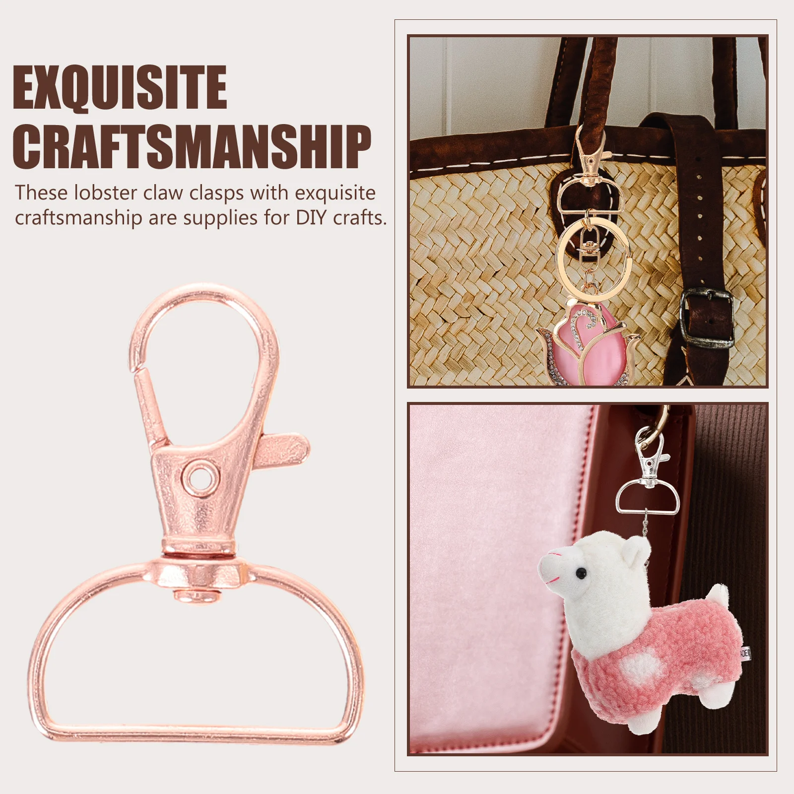 70Pcs Metal Clasp Hooks Durable Lobster Clasps Not Easy to Lose Color Shape for DIY D Lobster Clasp Lanyard Snap Hooks