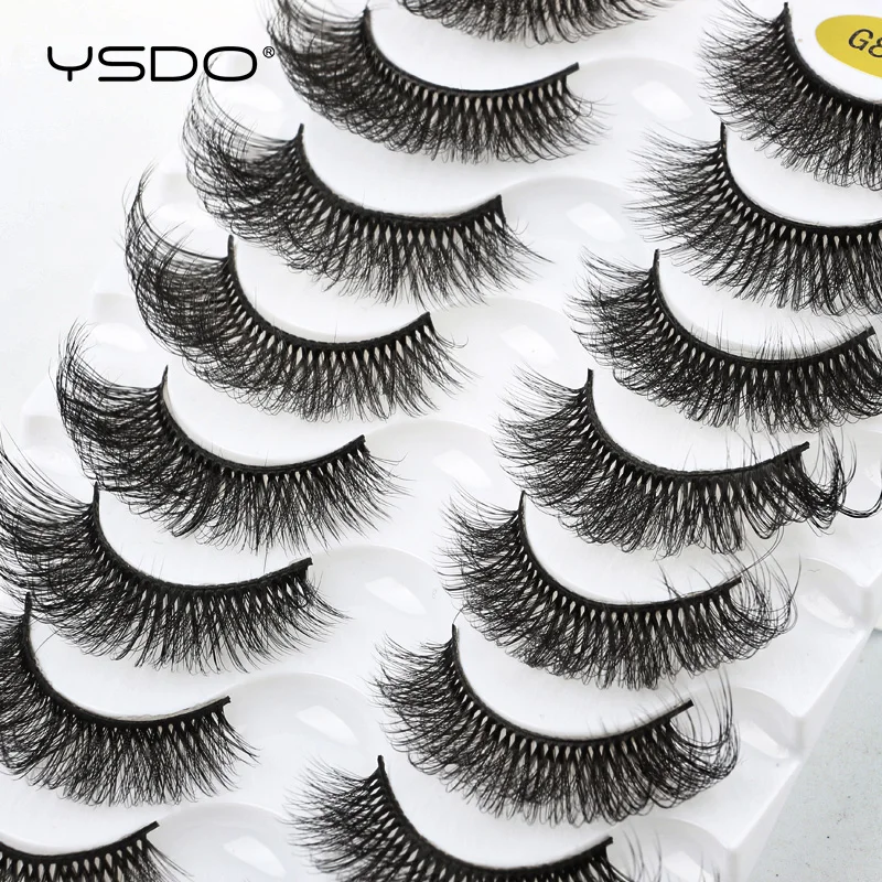 YSDO 3/5/8 Pairs DD Curl Mink Eyelashes Natural Fluffy 3D Mink False Lashes Dramatic Volume Fake Eyelashes Makeup Soft Faux Cils