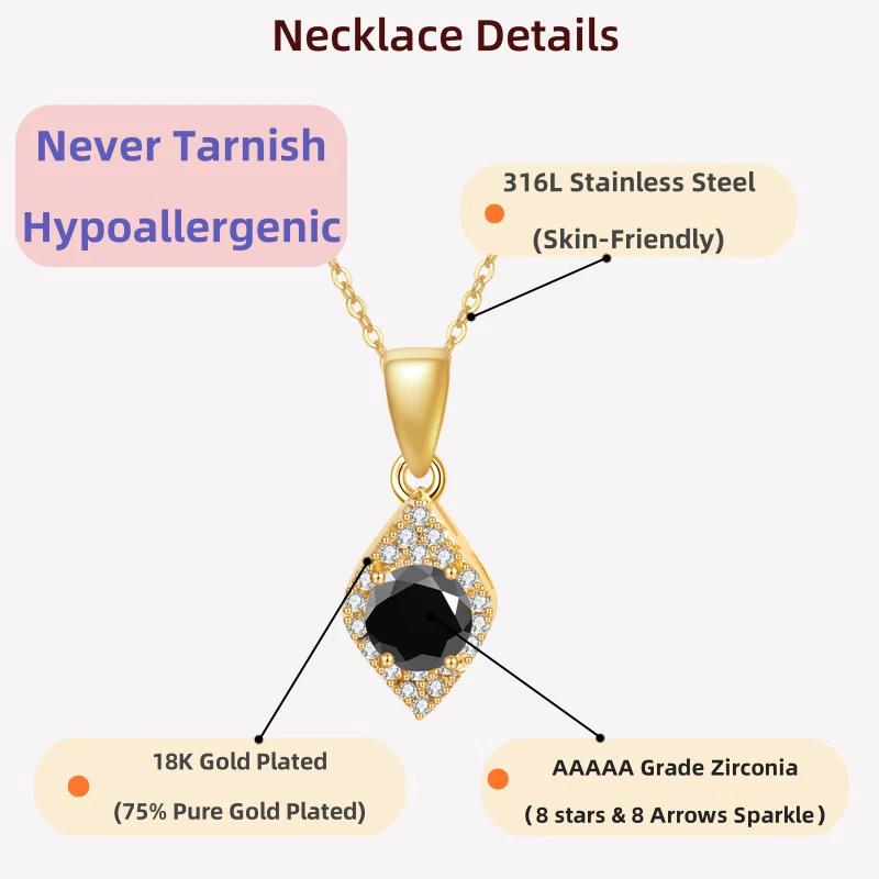 

LAMVOICE Ювелирные изделия для женщин, женское ожерелье из циркония 0,5 карата, гипоаллергенное ожерелье, рождественский подарок для нее, в подарочной упаковке