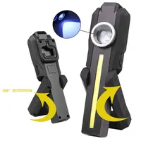 Rechargeable Super Bright LED Flashlight with COB Work Light 4 Lighting Modes And Tail Magnet for Camping Inspection