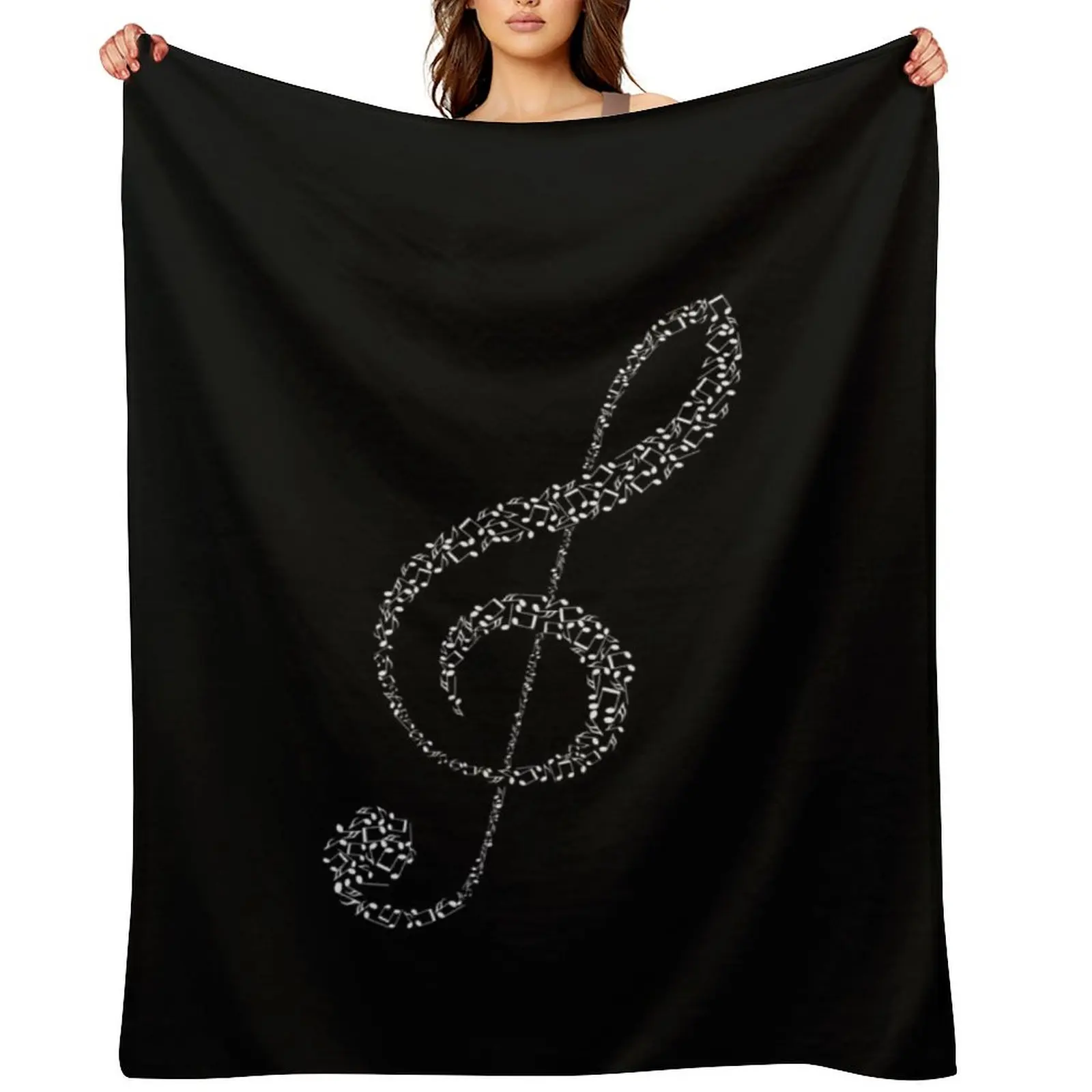 

Music clef notes musician gift musical symbols Throw Blanket Multi-Purpose blankets ands Single Loose Blankets