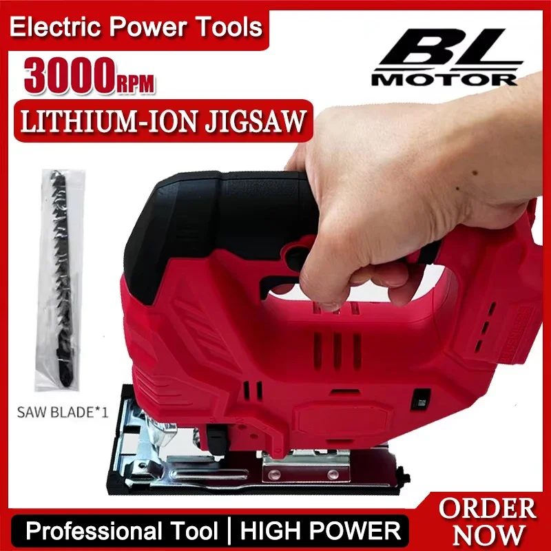 3000RPM 전기 휴대용 무선 직소 브러시리스 곡선 톱 조절 가능한 목공 전동 공구 밀워키 배터리용