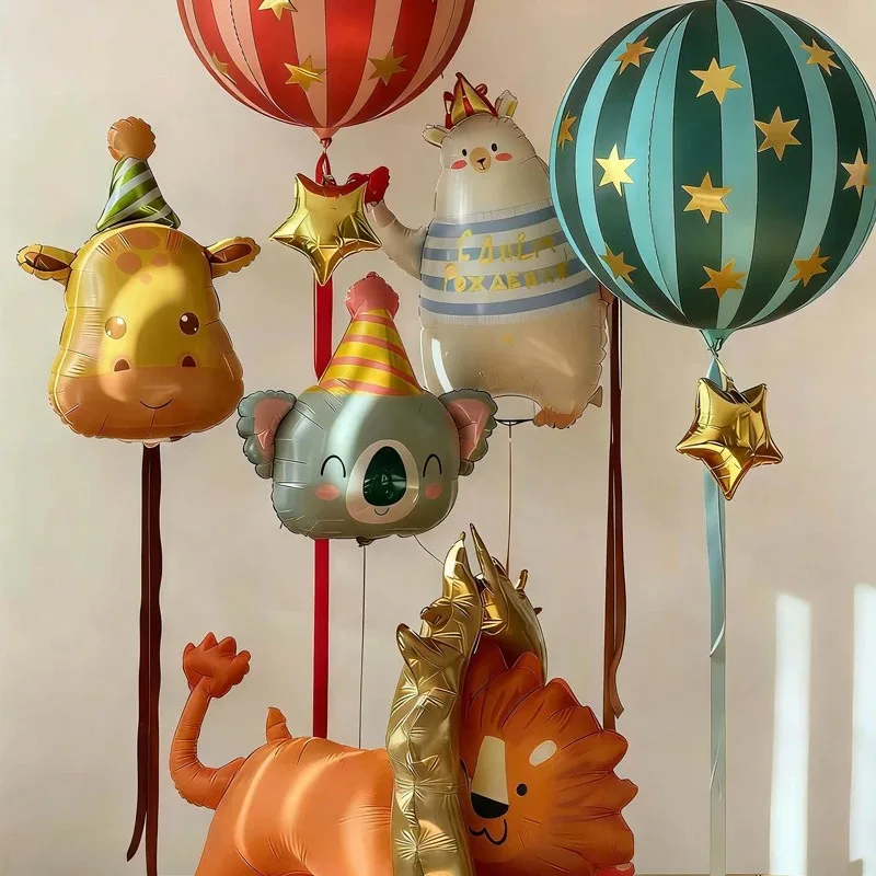 Zirkus-Themen Geburtstagsparty Ballondekoration Cartoon-Tierform Folienballon für Kindertag und Party-Szenengestaltung