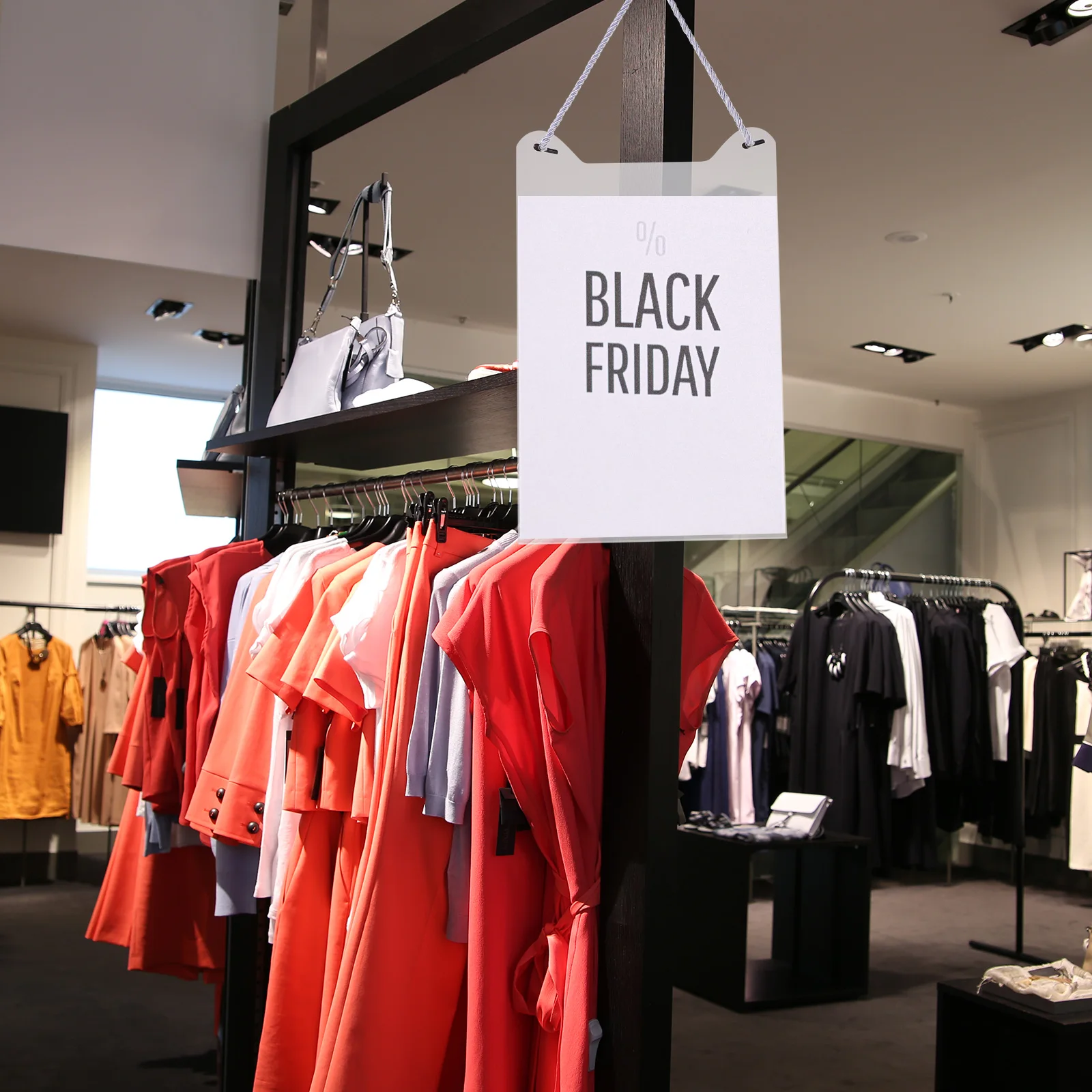 

Acrylic Price Tag Holder Clear Transparent Sign Display Easel St for Hanging Labels Coat Hanger Stickers Shop Use