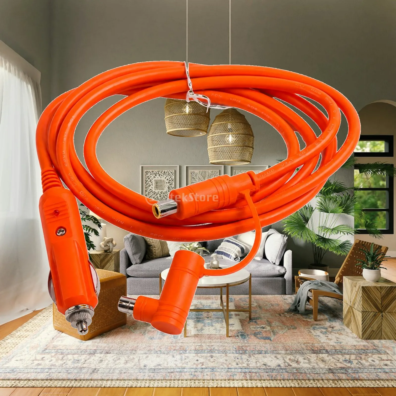 DC Extension Cable off-Grid 2m Solar Generator Extension Power Cable Bright Orange Flexible for Camping, Travel