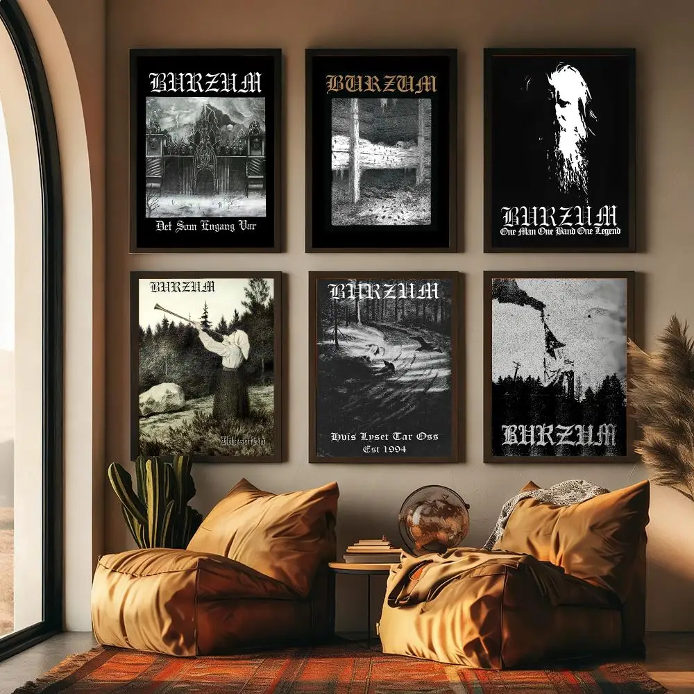 Black Singer A-Album B-Burzum Painting Calligraphy Canvas Poster Hallway Bedroom Living Room Home bar Decoration interior Wall