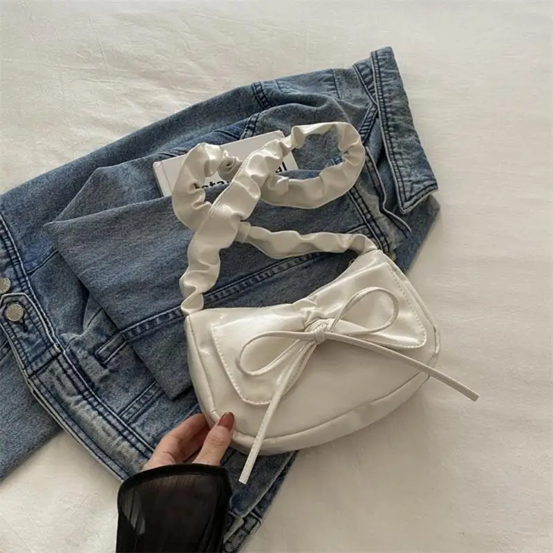 

Fashion Pleated Single Strap Bag with Bowknot PU Shoulder Handbag 20CA