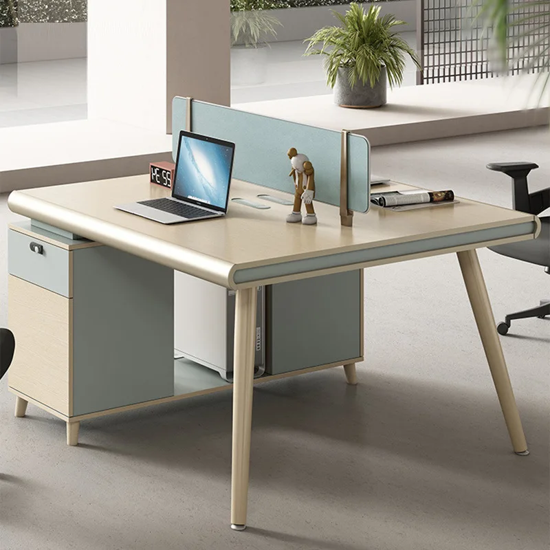 

Staff Office Desk and Chair Combination Simple Modern 4 Four Six Single Double Financial Computer Desk Office Card Seat