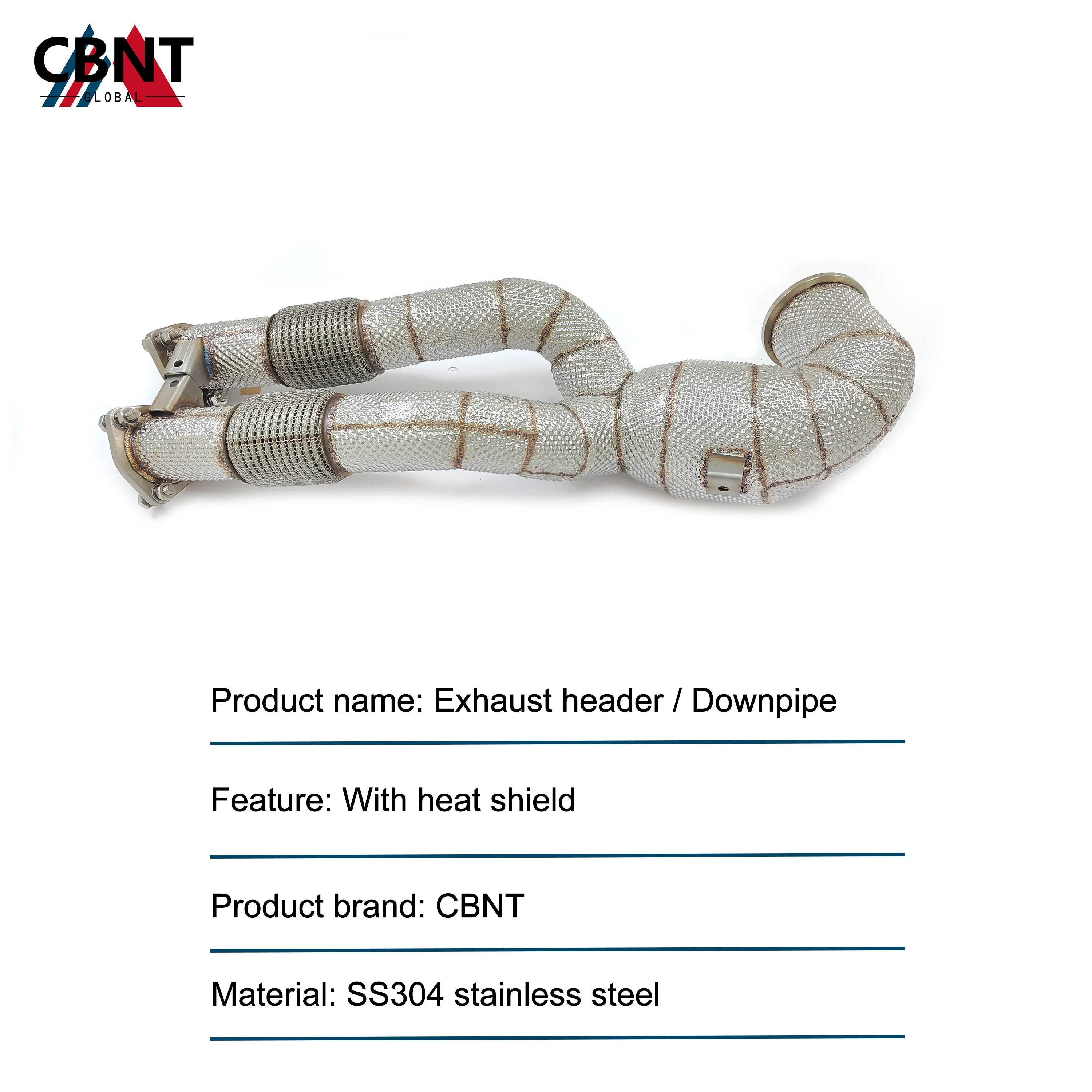 Header Knalpot CBNT untuk Audi RS3 RSQ3 TTRS 2.5T High Flow Catted/Catless Downpipe dengan Catalytic Converter Pipa Knalpot SS304