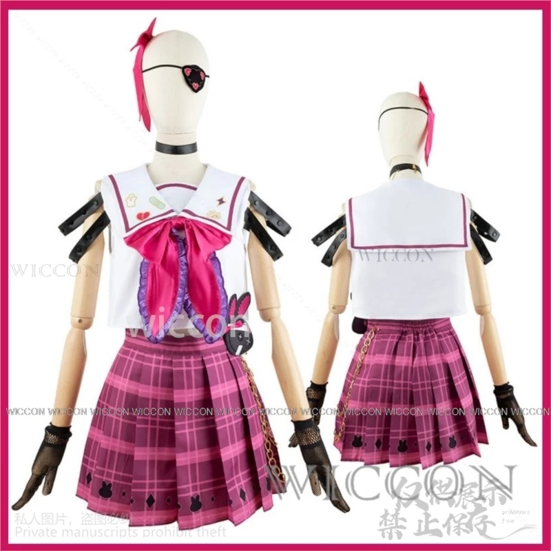 Anime Virtual YouTuber Maria Marionette Cosplay Costume NIJISANJI EN Marimari Wig JK Uniform Skirt Woman Sexy Party Lolita Suit