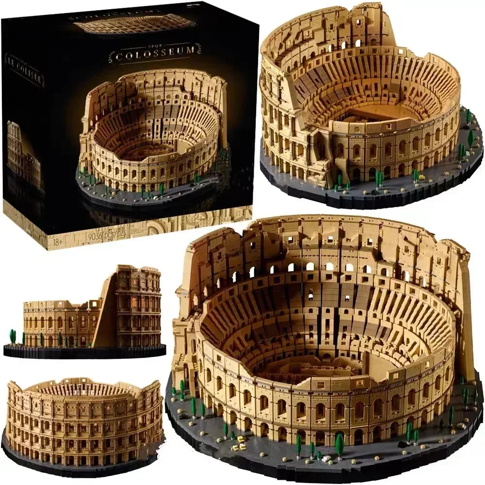 Em estoque 9036 pçs 86000 série de filmes arquitetura cidade a itália coliseo romano modelo blocos de construção 10276 tijolos crianças brinquedos