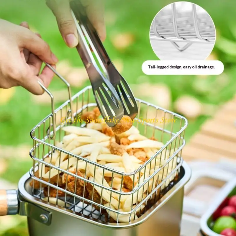 

E56D Stainless Steel Multiple Use Camping Cookware Set Combines Frying Boiling Functions Light weight Campfires Cooking