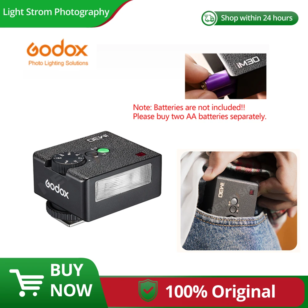 

Godox iM30 Mini Portable Flash for Various Camera Models Output Levels 1/64 to Full for Godox iFlash Camera Outdoor