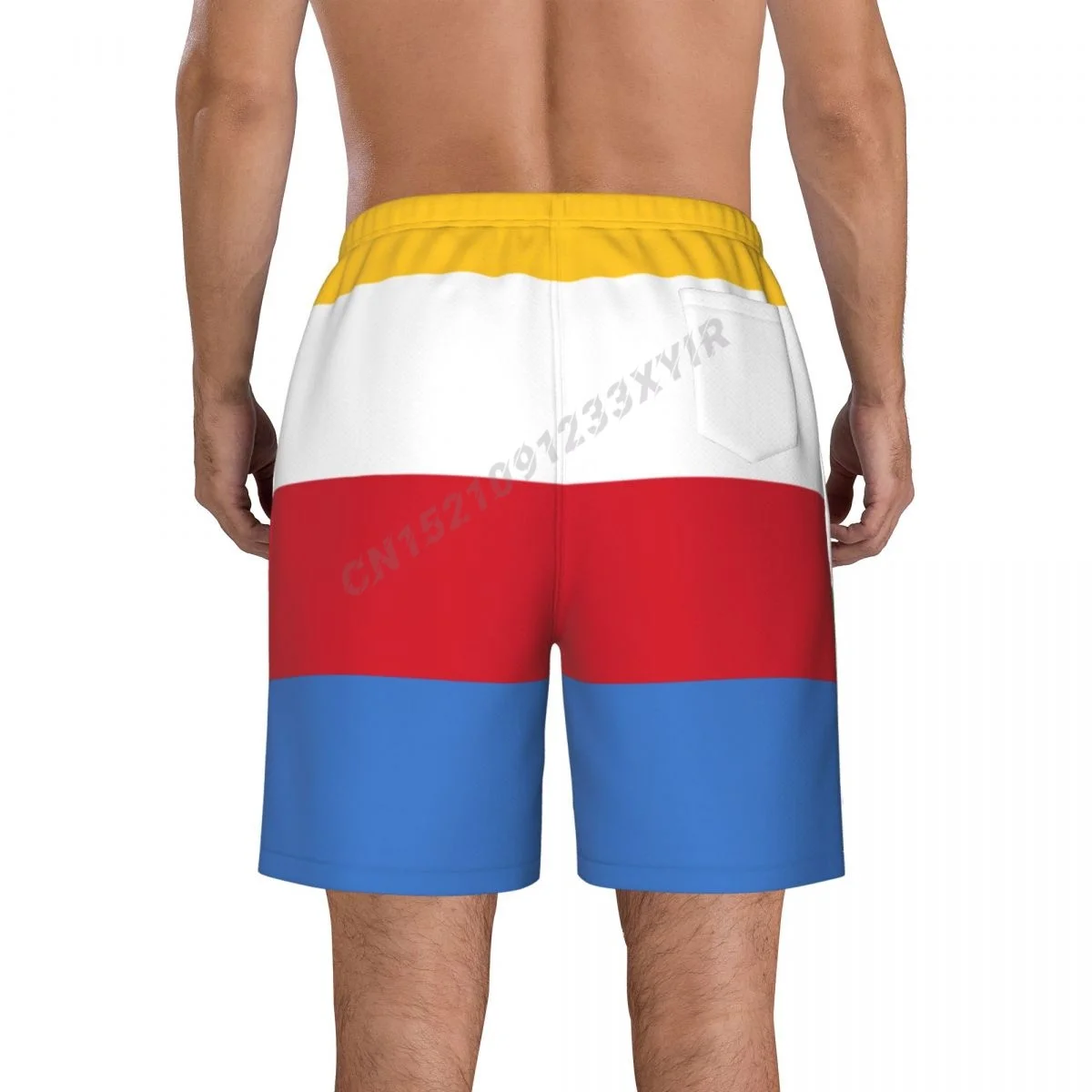 Summer Men's Comoros Flag Beach Pants Shorts Surfing M-2XL Polyester Swimwear Running