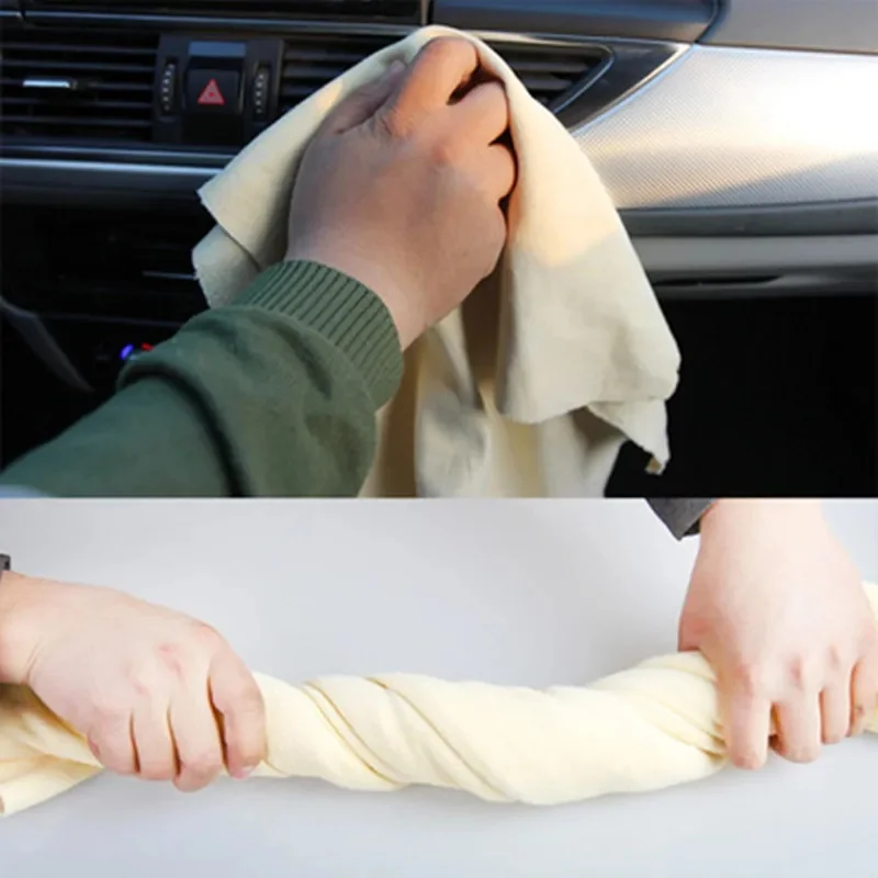 1-4pcs Natural Chamois Leather Car Washing Towels Cleaning Quick Dry for Wash Cars Auto Gadget Guild For Car Washing