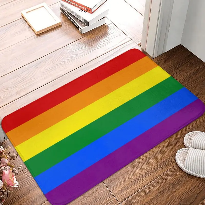 

Custom LGBT Flag Doormat Anti-Slip Entrance Bathroom Kitchen Door Floor Mat Gay Pride Rainbow Garden Carpet Rug