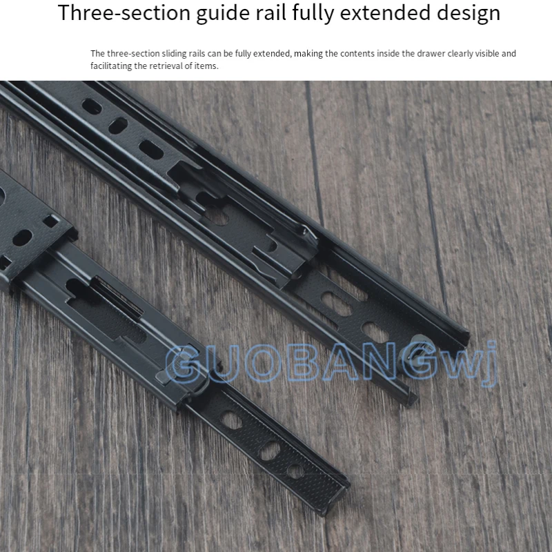 

30mm Wide Soft Closing 3-Section Drawer Slide Rails for Furniture, Keyboard Tray, Computer Desk