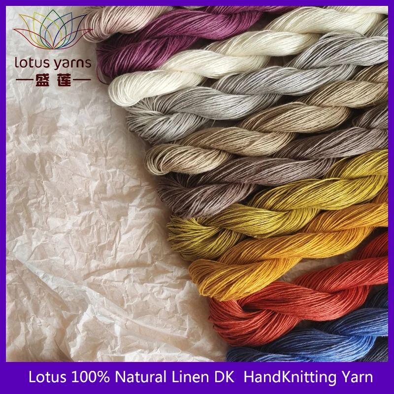 100% Natural Linen DK Weight Hand Knitting Crochet Yarn 50g/Hank for Summer Fashion Garments