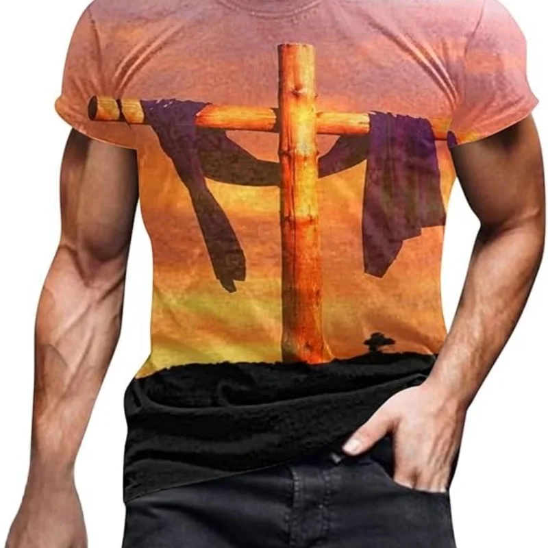 

2025A must-have for trendy printed short-sleeved statement outfits with a loose-fitting men's T-shirt