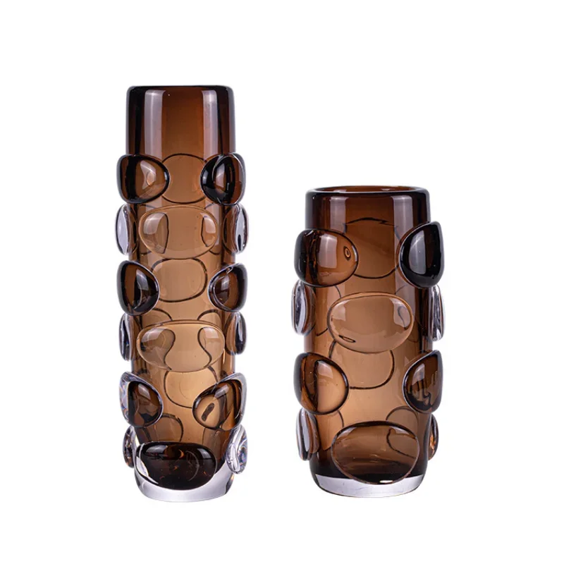 

Modern light luxury glass vase, creative art flower ornament insert dried flower hydroponic dining table ornament