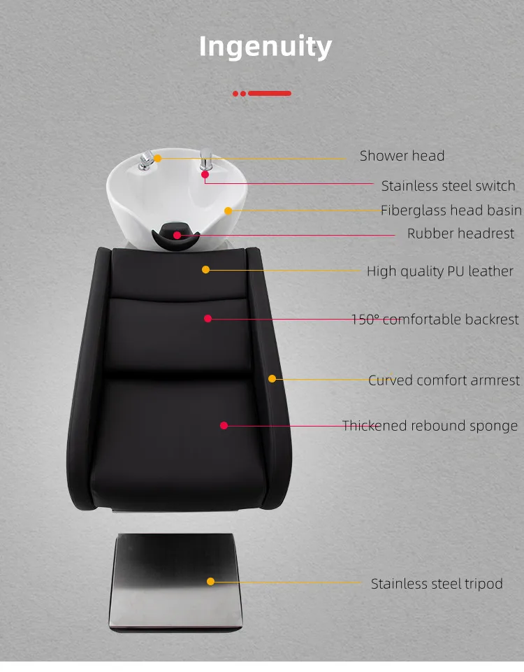 Profissional Lay Down Móveis, lavar a cama, Shampoo cadeira com tigela, cabeleireiro, alta qualidade