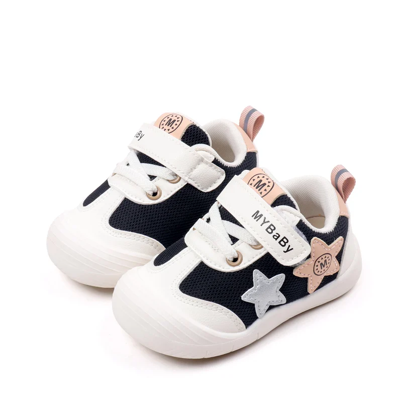 Spring & Autumn Children Sneakers Cute Baby Girl and Boy Five-pointed Star Mesh Breathable Non-slip Toddler Shoes First Walkers
