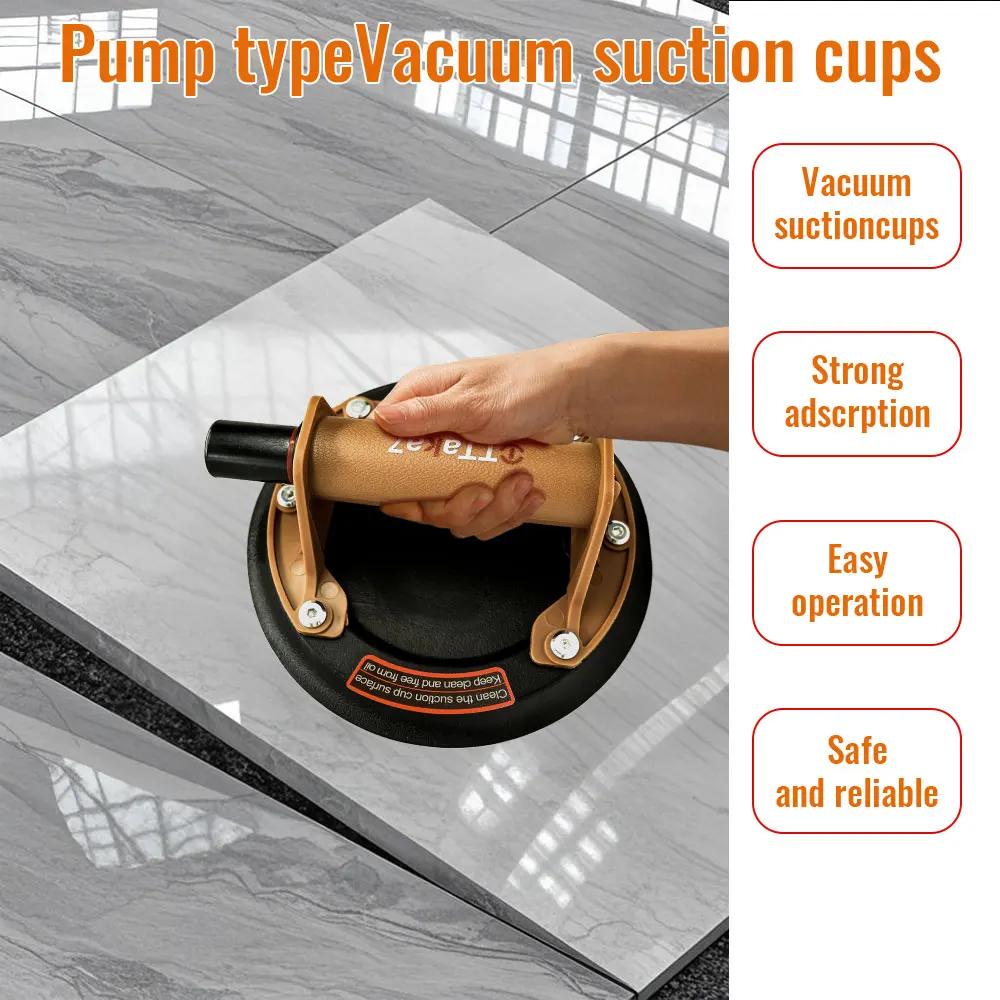 8 Inch Upgrade vacuum Suction Cup Glass Lifter Powerful Heavy Duty Vacuum Lifter for Granite & Glass Lifting Window Replacement