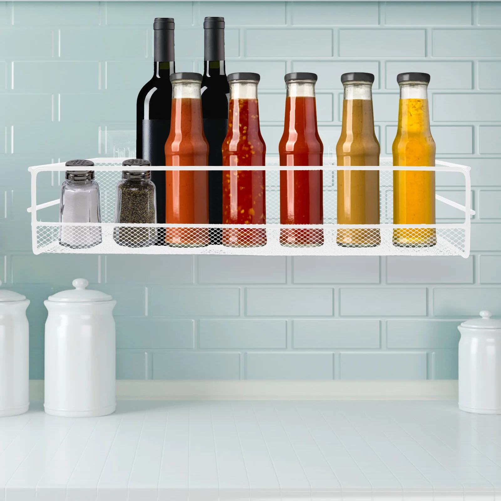

Storage Rack Basket Decorative Kitchen Shelves Wall Mounted Rustic Vegetable Iron Hanging Wire Shelving