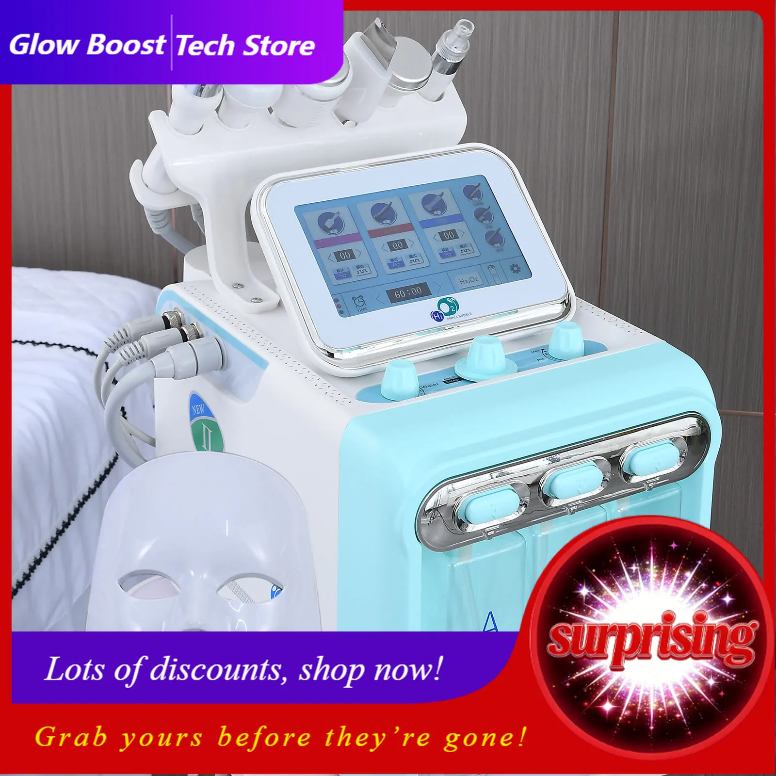 

Косметическая машина для гидромассажной уборки лица NY7 в 1.