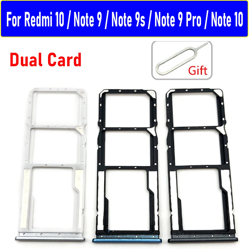 

NEW Dual Card Replacement SIM Card Slot SD Card Tray Holder Adapter + Eject Pin For Xiaomi Redmi 10 Note 9S 9 Pro / Note 10