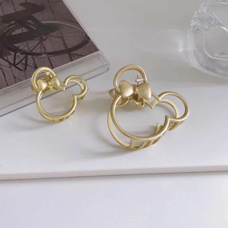 Korean version of Mickey hair accessories frosted metal simple cute refreshing hair clip new style