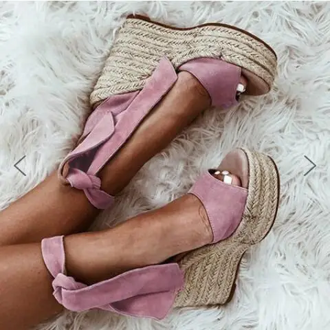 2023 lato Handmade sandał sprzedaż buty damskie wysokie obcasy krzyż garnitur kobiet beżowy espadryle platformy oddychające drewniaki Wedge