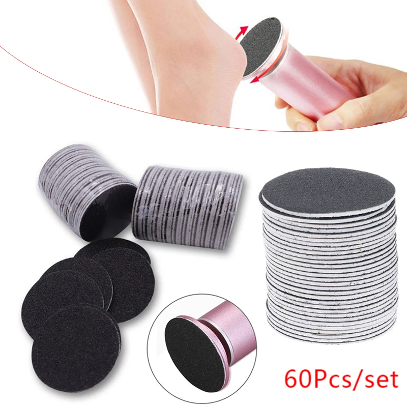 

60pcs Foot Dead Skin Sandpaper Smart Wheel Pedicure File Flexible Grinding Disc Tool Nozzles Sawing Sholts Cuticle Callus