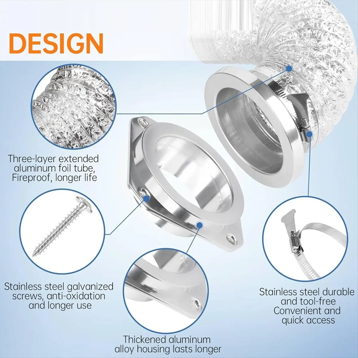 

Okay Magnetic Dryer Vent Coupling Connector Kit - DV180 Airtight Seal, Quick Connect, Includes 2 Clamps