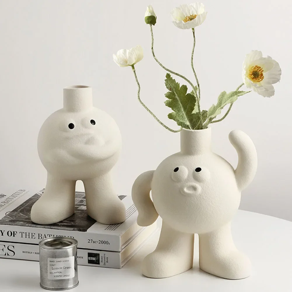 Bigfoot Vase Ins Internet Celebrity Entrance Tabletop Living Room Ceramic Ornaments Hydroponic Flower Device 1 Piece