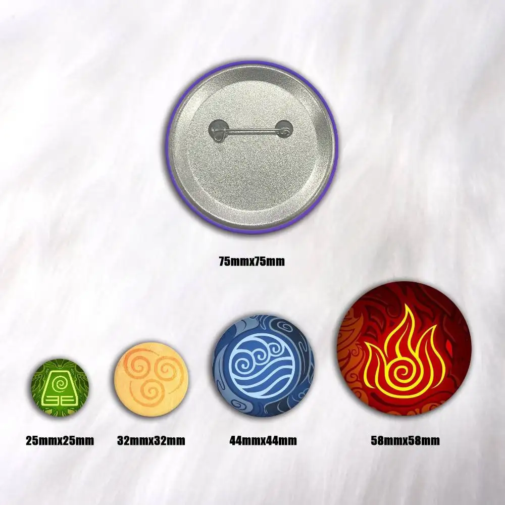 A-a-Avatar-r The Last Airbender Tinplate Brooch Figure Icon Badge Handmade Brooches For Backpack Clothes Decoration
