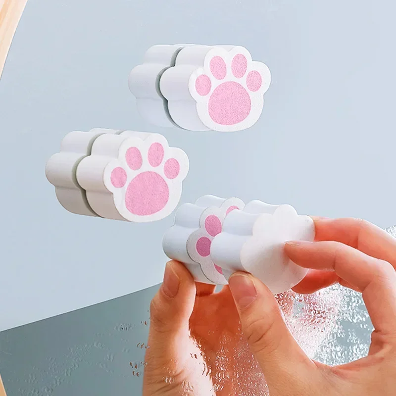 Mirror Wipe Glass Scrubber Shower Glass Scrubbing Pads Kitchen Pot Wipes Cleaner Brush Household Cleaning Mirror Cat-claw