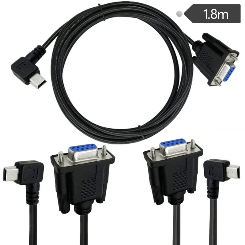 Right Angle Left Elbow 5 Pin Mini Usb Male to 9Pin Serial Rs232 DB9 Female Adapter Cable Line 9P DB9 Female Mini Usb male