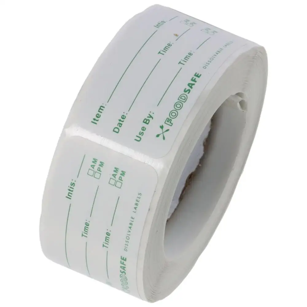 Widely Application Freezer Labels Food Labels Dissolvable 500 Labels Food Label Stickers No Adhesive Residue Dissolves