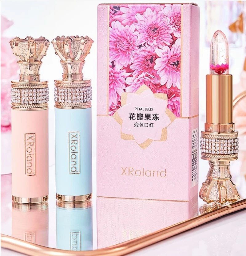 Moisturizing Flower Transparent Lipstick Temperature Color Changing Lip Balm Long Lasting Jelly Lipstick Lips Care Makeup