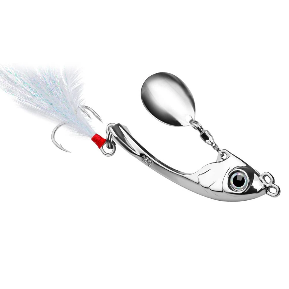 Fishing Lure Bait Wobble Rotating Sequin Long Throw VIB Metal Bait Hook 9g 13g 17g Winter Fishing Artificial Hard Baits Pesca