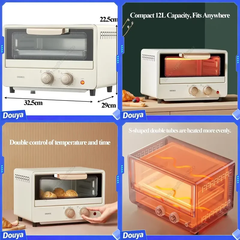 Electric oven Family Size Convection Oven​ for Quick Even Cooking 6-Slice Toaster Oven​ with French Doors