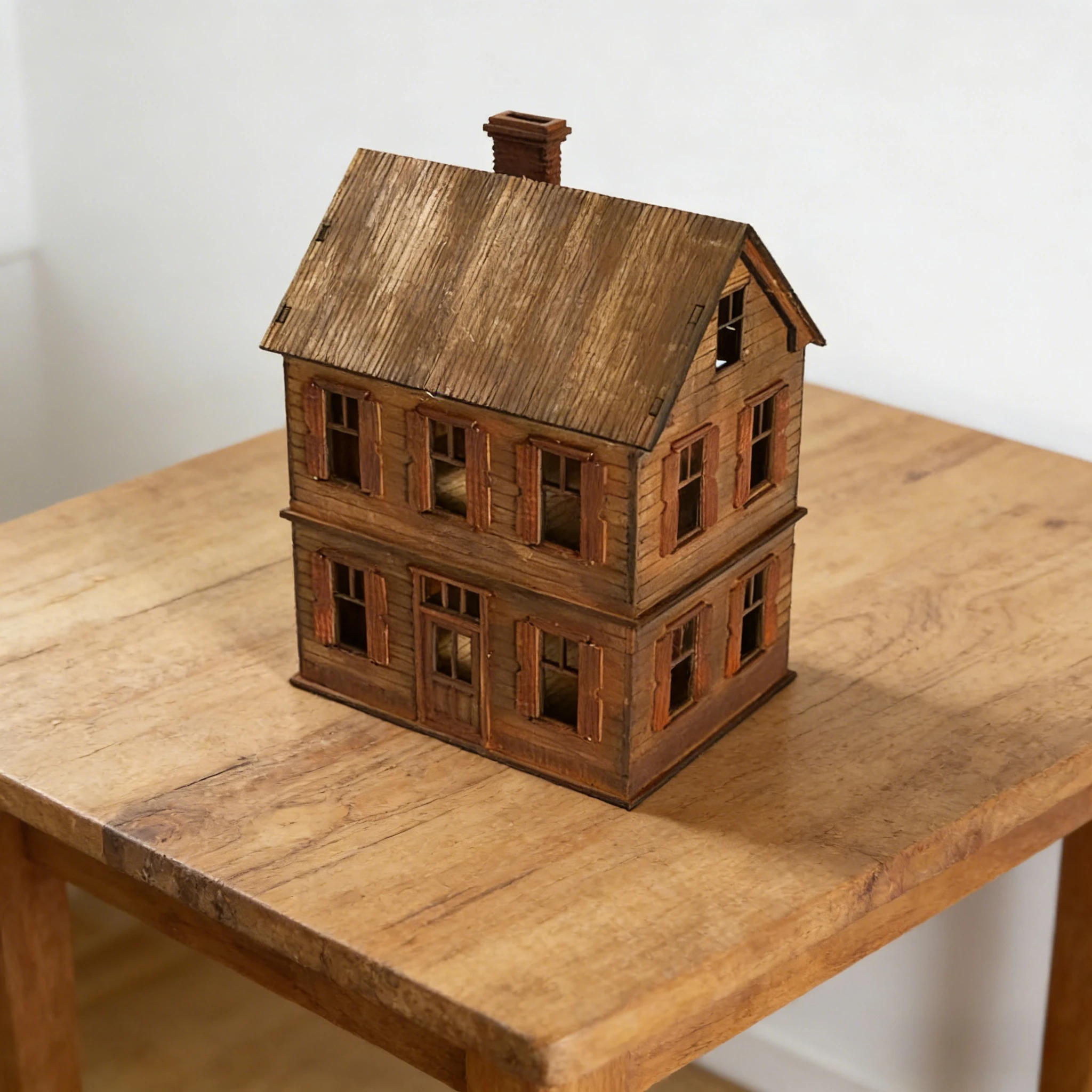 Artesanía educativa para niños, escala 1:72, edificio de dos pisos de Europa Oriental, modelo de rompecabezas de madera, escena, adorno artesanal, regalo para niños