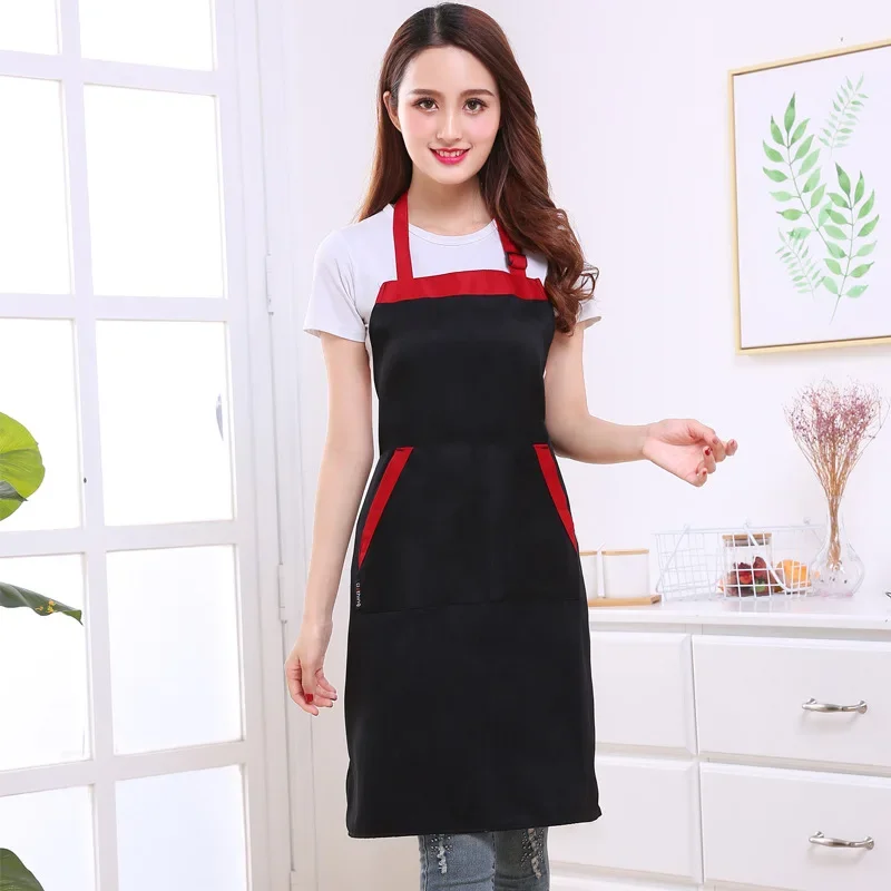 Kitchen Chef Apron Men Women Restaurant Cook Waiter Bib Aprons with Pockets